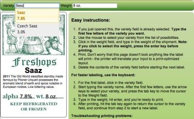 Freshops hop labeler