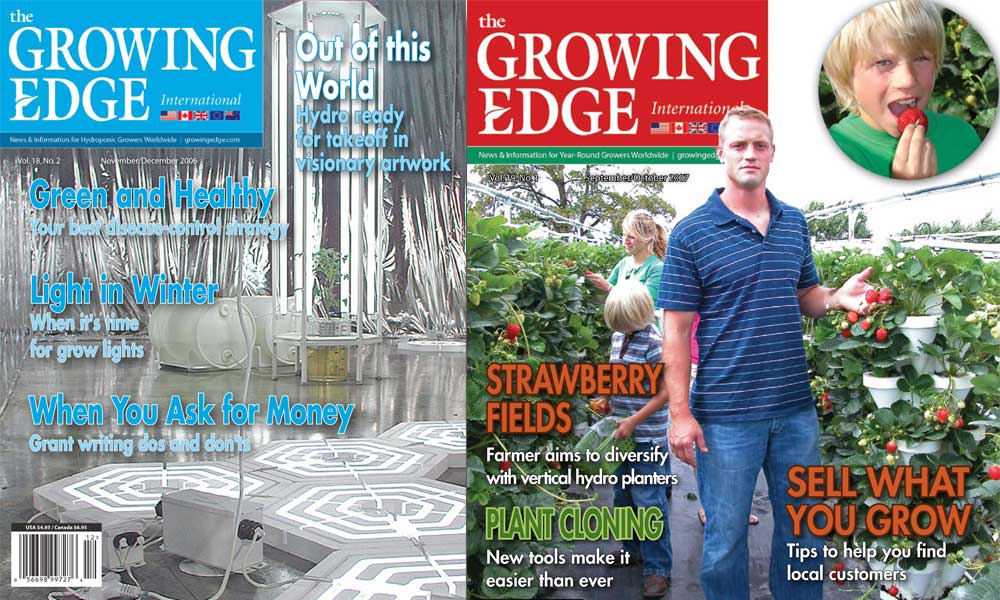 Growing Edge magazine covers