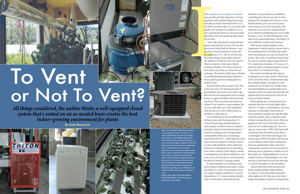 "To Vent or Not To Vent" magazine article design