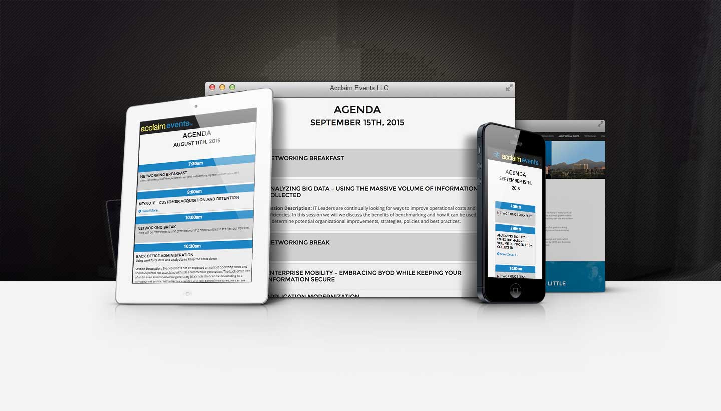 Acclaim Events LLC Responsive Showcase