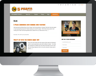 5 Peaks blog on desktop